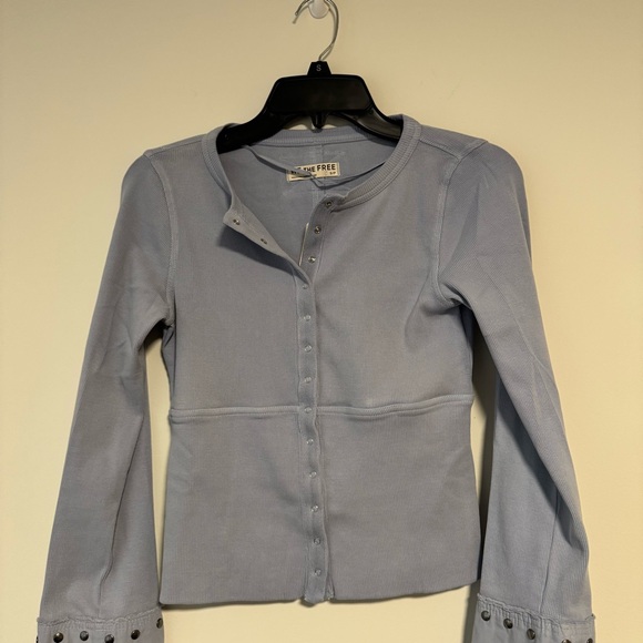 We The Free Blue Combo Night Belle Cuff Top - Picture 8 of 12